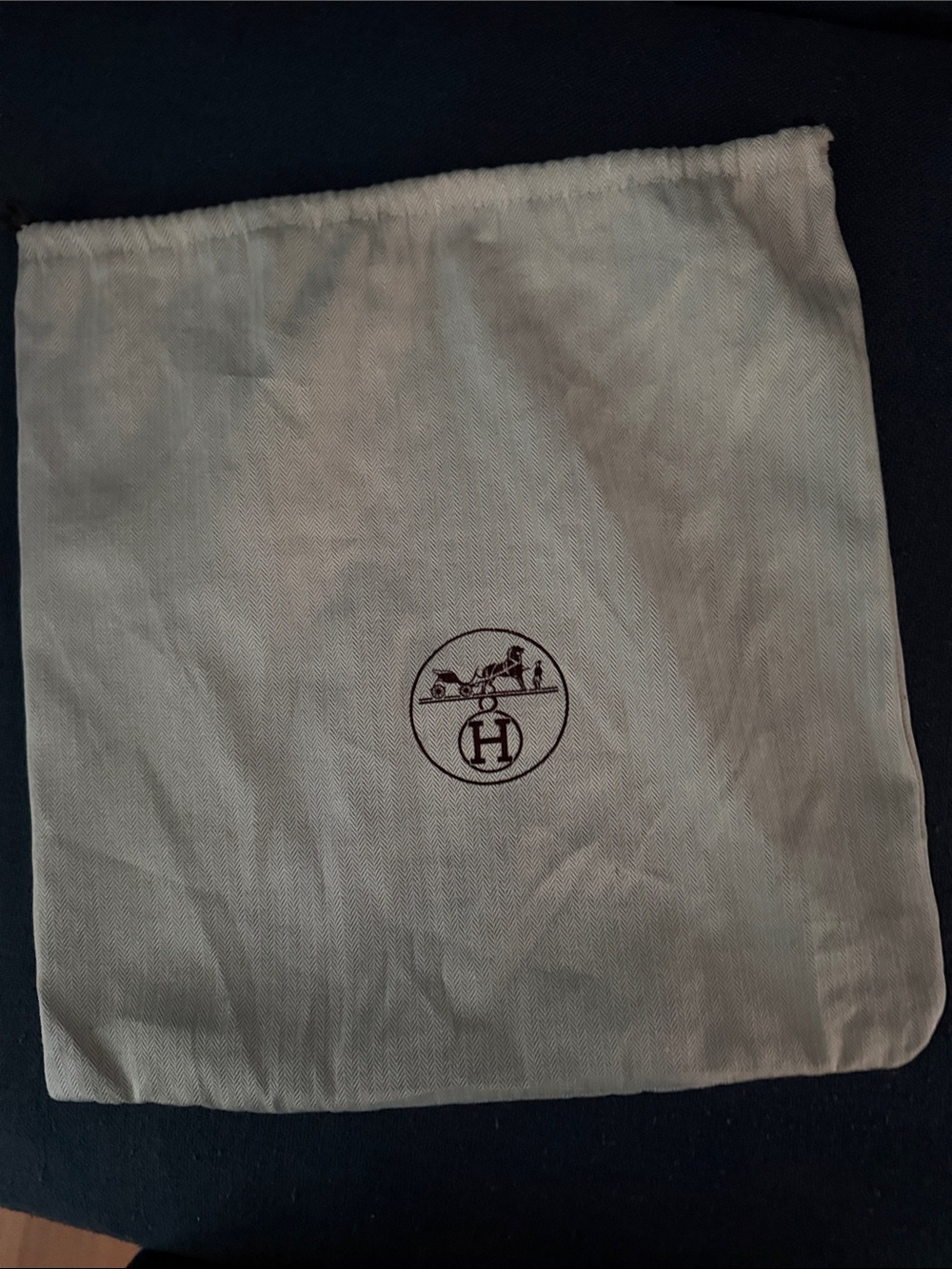 Hermes Beige Dust Bag with Brown Logo
